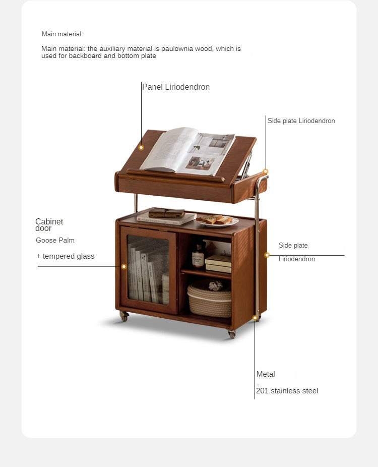 Poplar, Oak Solid Wood Side Cabinet Side Table