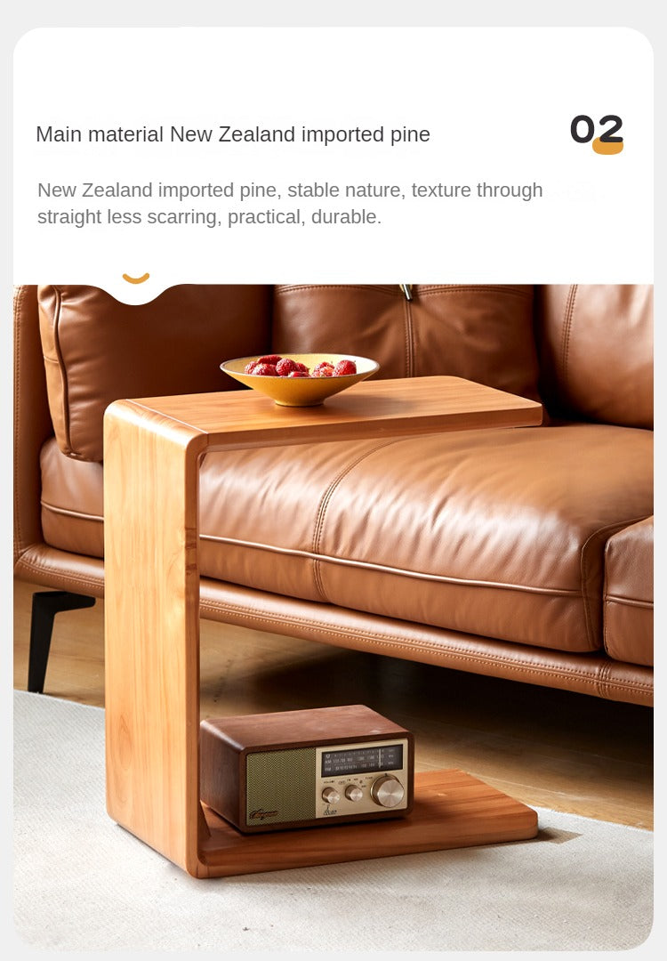 Pine Solid Wood Modern Combination Rock Plate Coffee Table