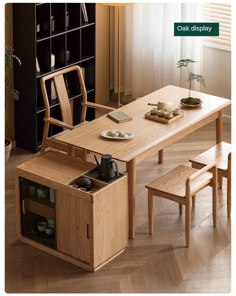Oak, Ash Solid Wood Tea Maker Integrated Tea Table