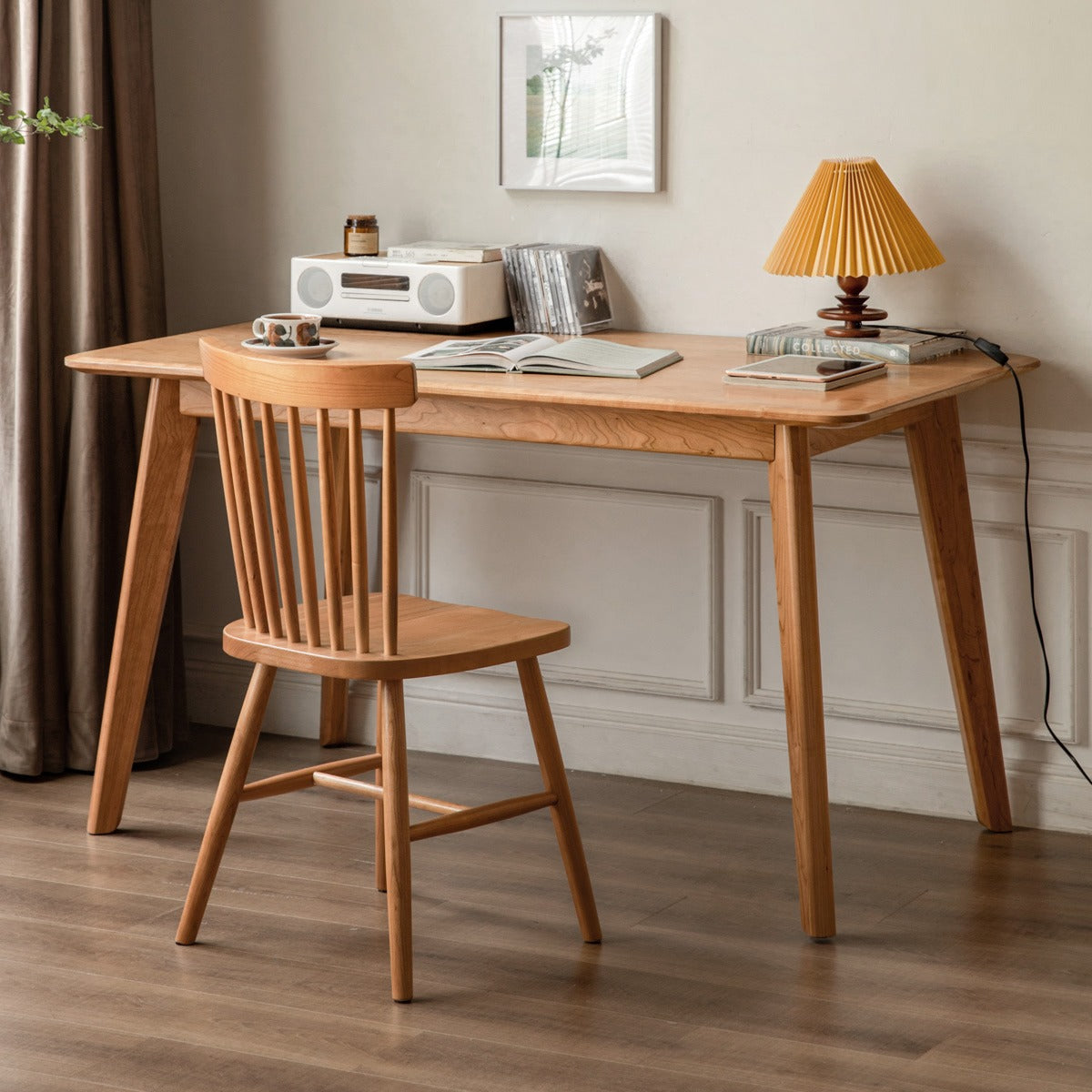 Poplar, Cherry Solid Wood Vintage Dining Table