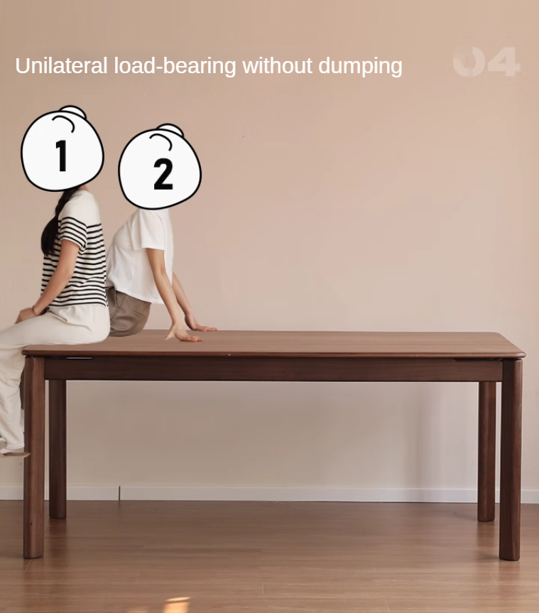 Black Walnut, Sandalwood, Ash Solid Wood Modern Rectangular Table