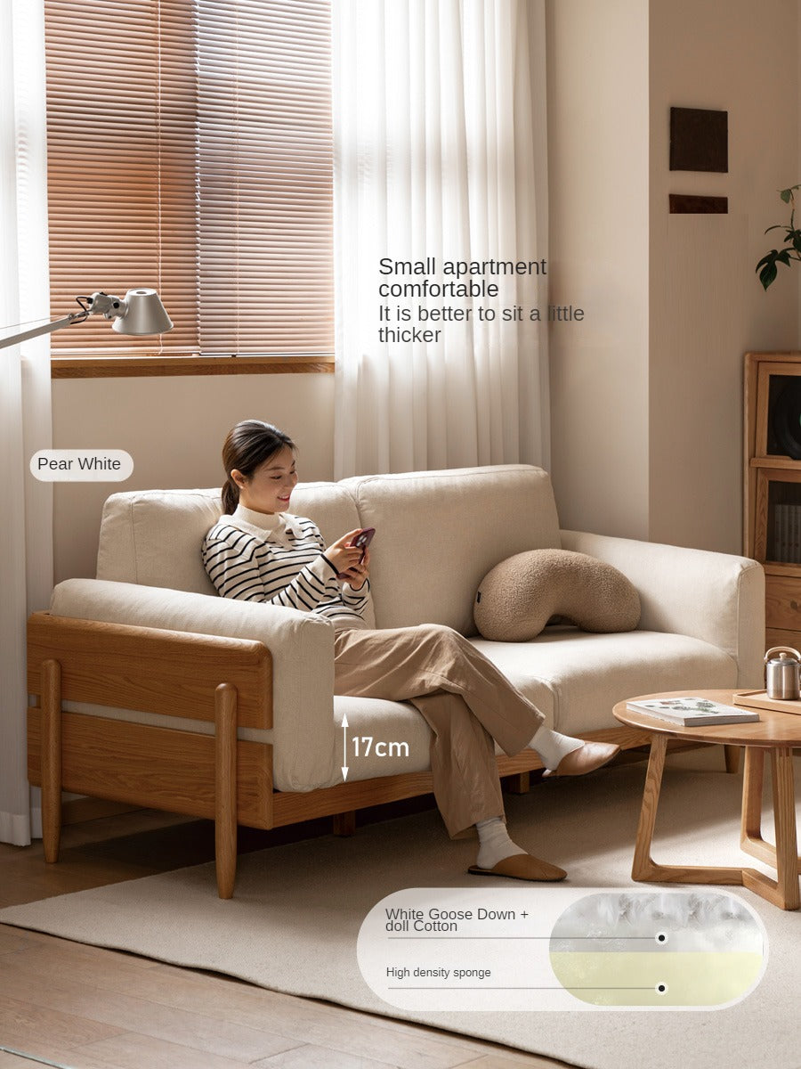 Oak Solid Wood Sofa Modern High Back.