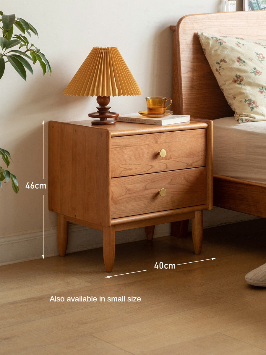 Ash, Cherry Solid Wood Nightstand.