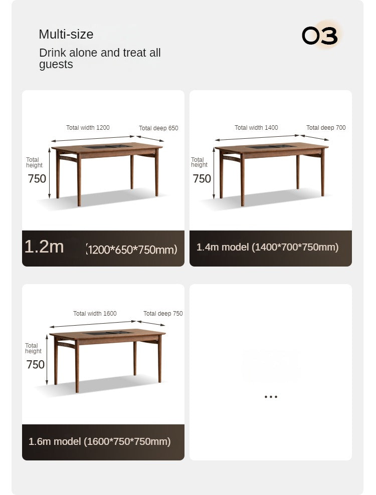 Ash Solid Wood Tea Table Tea Tray Integrated