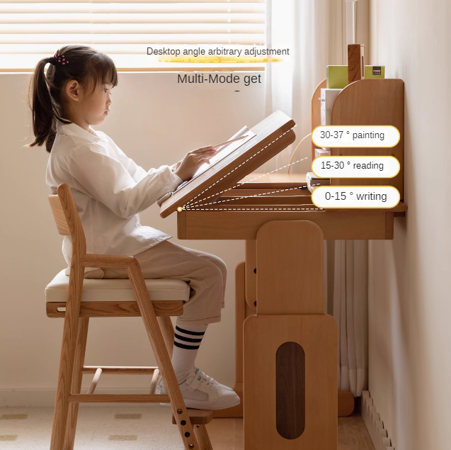European Beech Solid Wood Liftable Kids Table