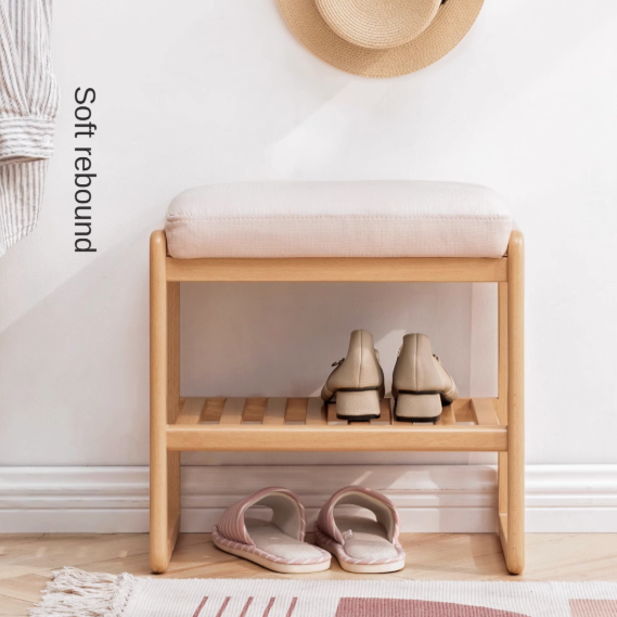 Beech Solid Wood Shoe Changing Stool