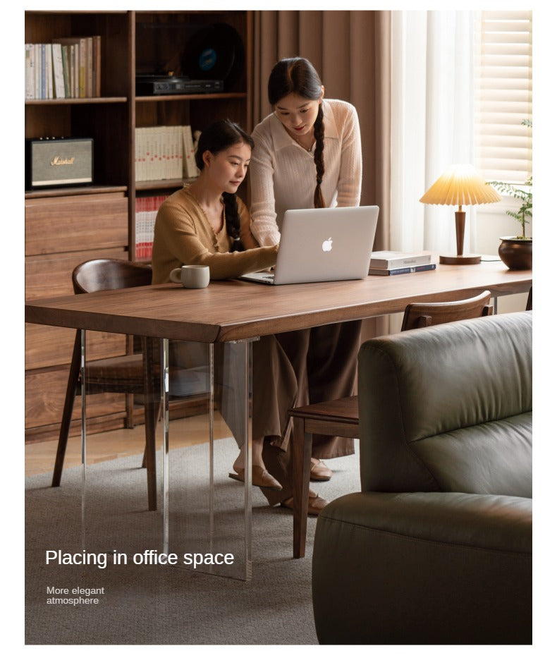 Black Walnut, South American Walnut, Ash Solid Wood, Metal, Acrylic Table Legs