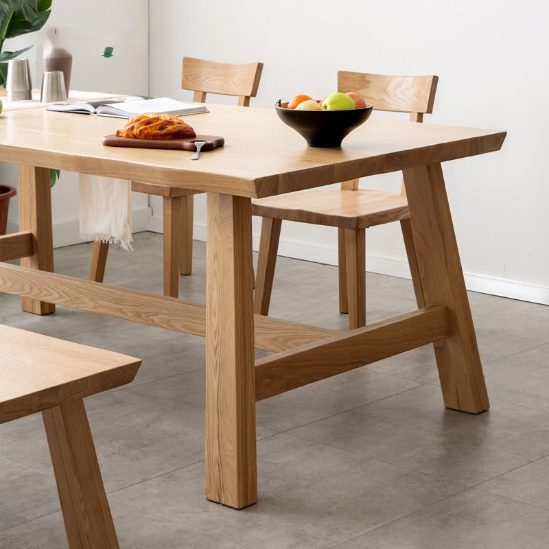 Ash Solid Wood Farmhouse Style Natural Edges Dining Table