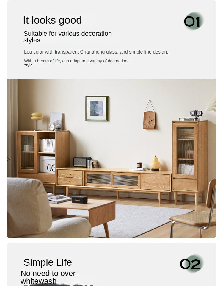 Oak, Ash Solid Wood Side Cabinet