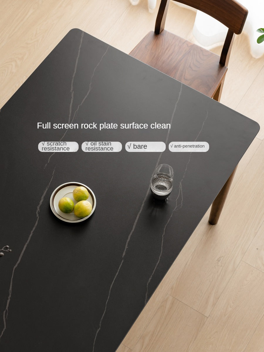 Black Walnut Solid Wood Rock Plate Dining Table
