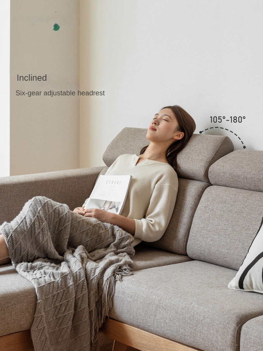 Oak, Ash Solid Wood Modern Fabric Sofa.