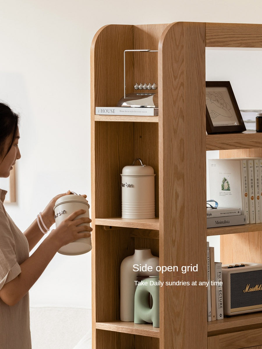 Oak, Ash Solid Wood Entrance Partition Cabinet