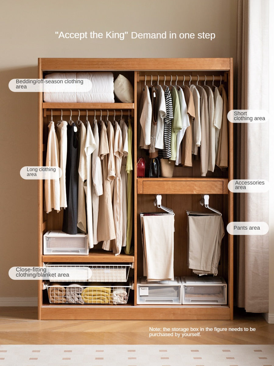 Cherry Wood Retro Wardrobe Sliding Door.