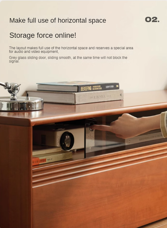 Poplar Solid Wood Retro Floor-Standing Medieval Style TV Cabinet.