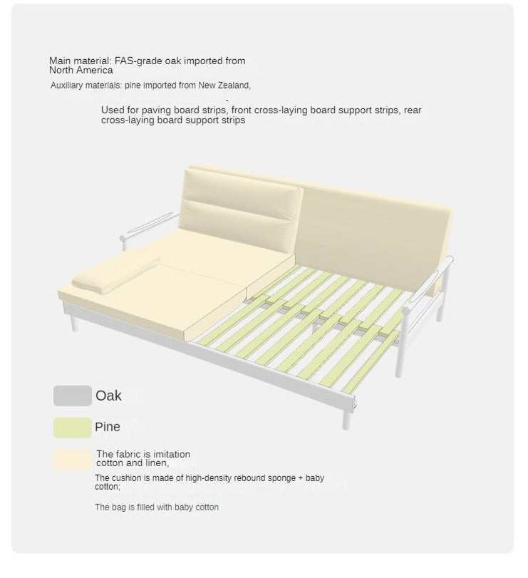 Oak Solid Wood Bed Sleepers Sofa