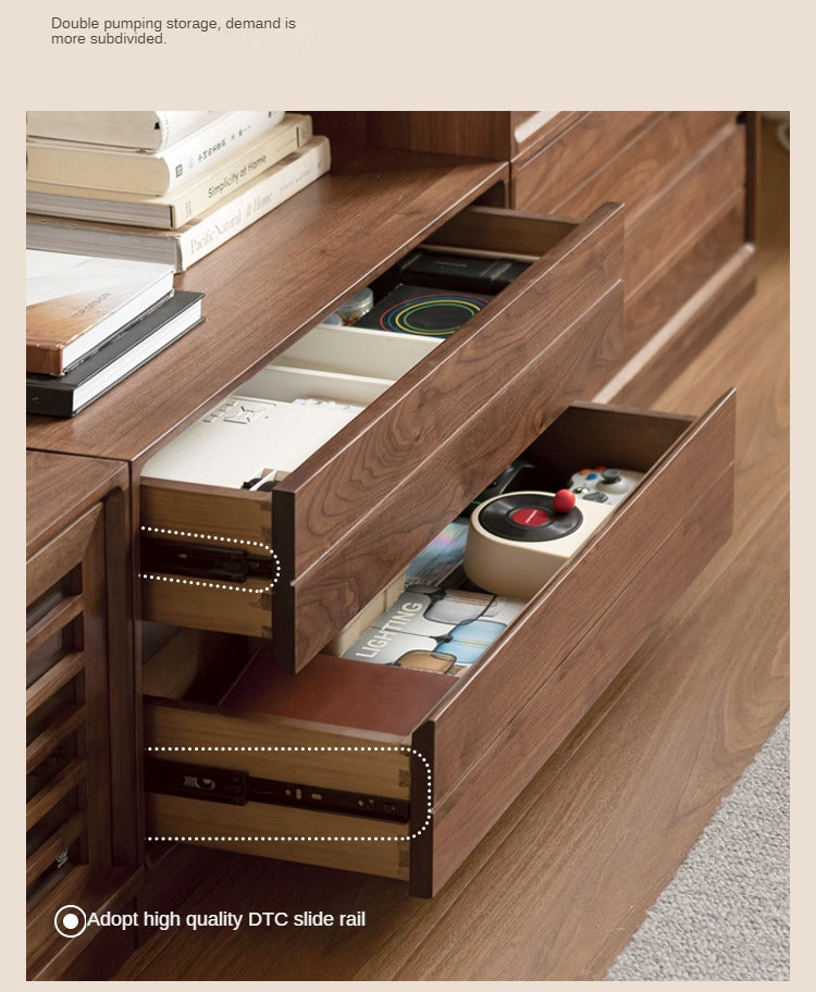 Black Walnut Solid Wood Free Combination Multifunctional Bookcase.