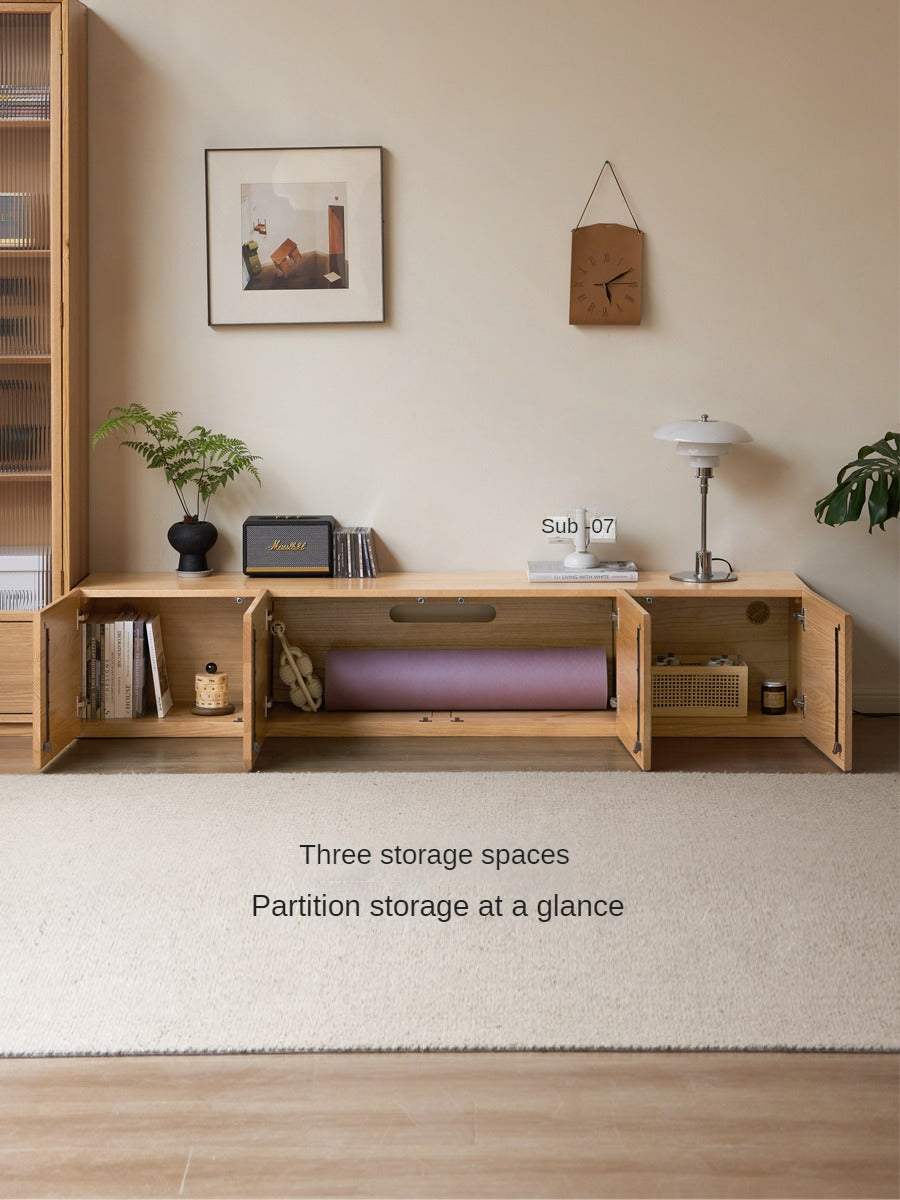 Oak Solid Wood Floor Storage TV Cabinet.