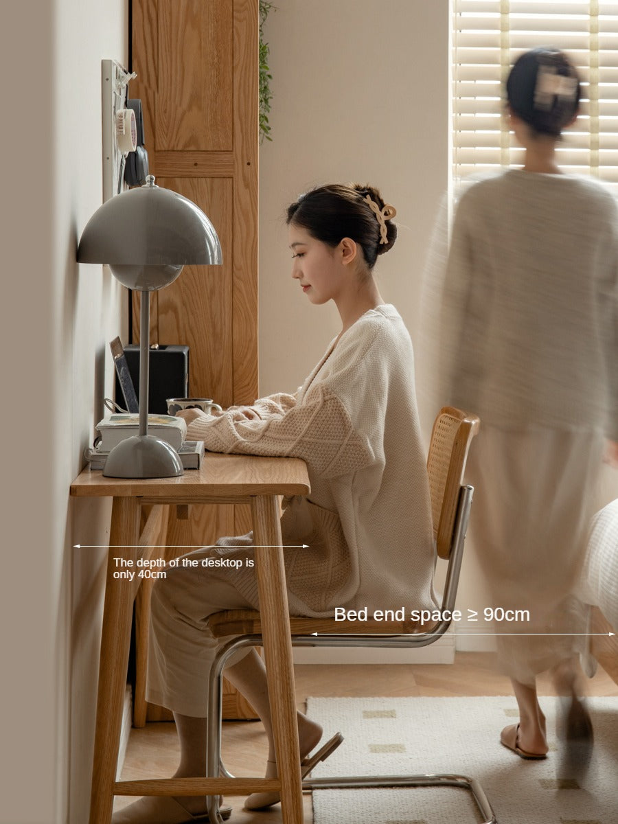 Oak, Cherry Solid Wood Narrow Office Desk