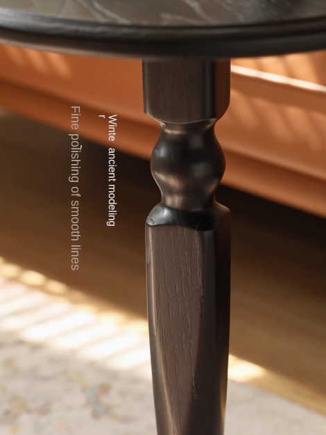Oak Solid Wood Side Table Black Small Furniture