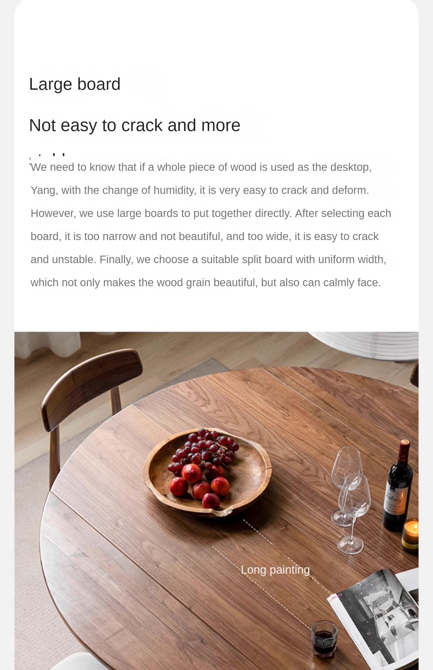 Ash, Oak, Black Walnut Solid Wood Folding Dining Table