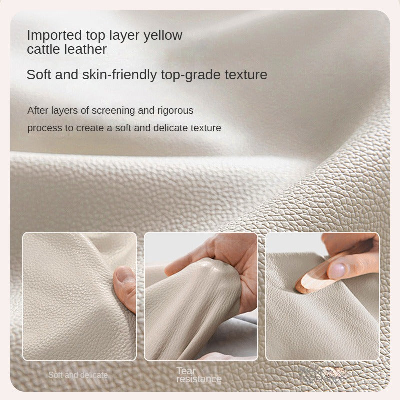 Oak, Rubberwood Solid Wood Genuine Leather, eco Leather Bed Modern