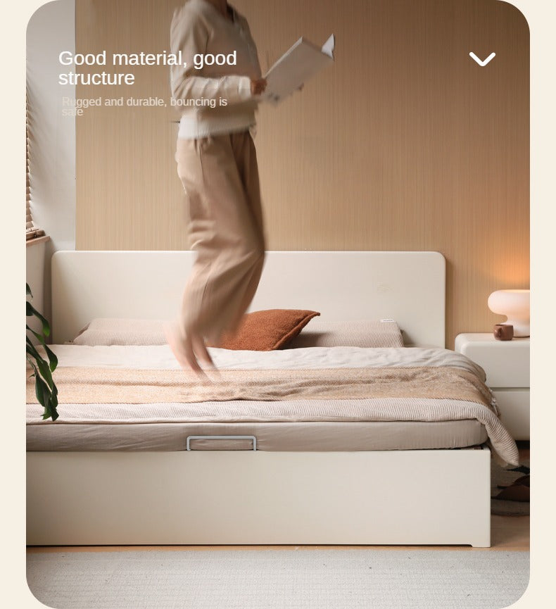 Rubber wood, Poplar solid wood white open box bed
