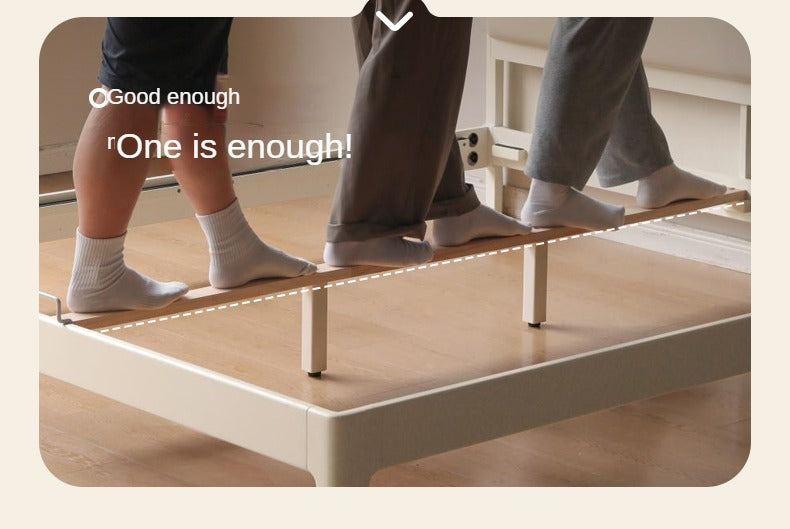 Rubber Wood Solid Wood Soft Bed Cream Style