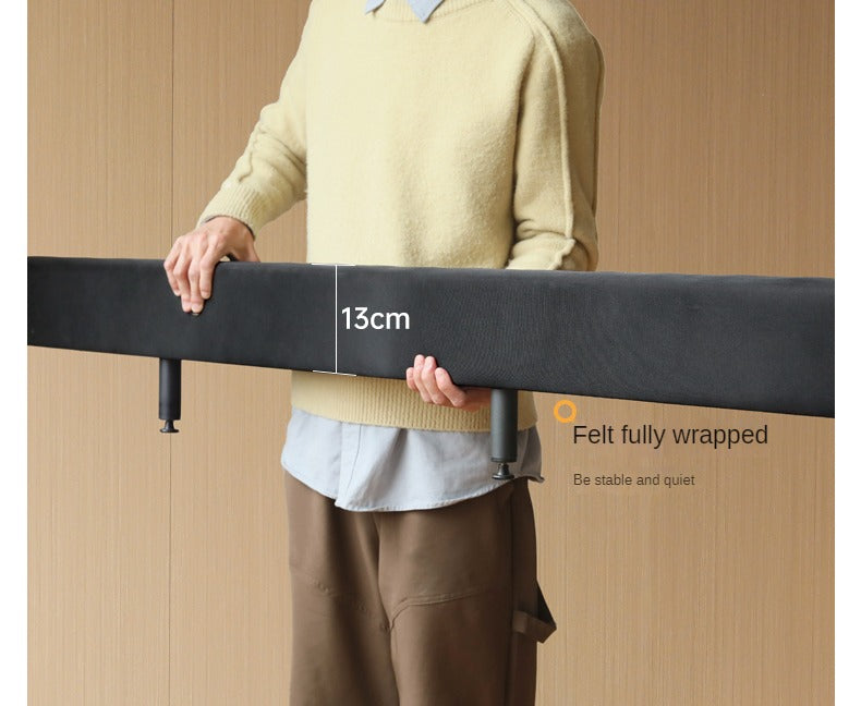 First Layer Of Yellow Cowhide Black Bed