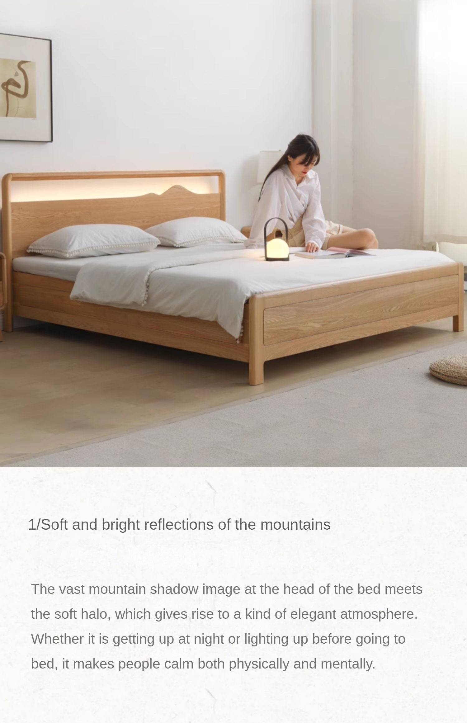 Ash Solid Wood Box Bed Modern Simple