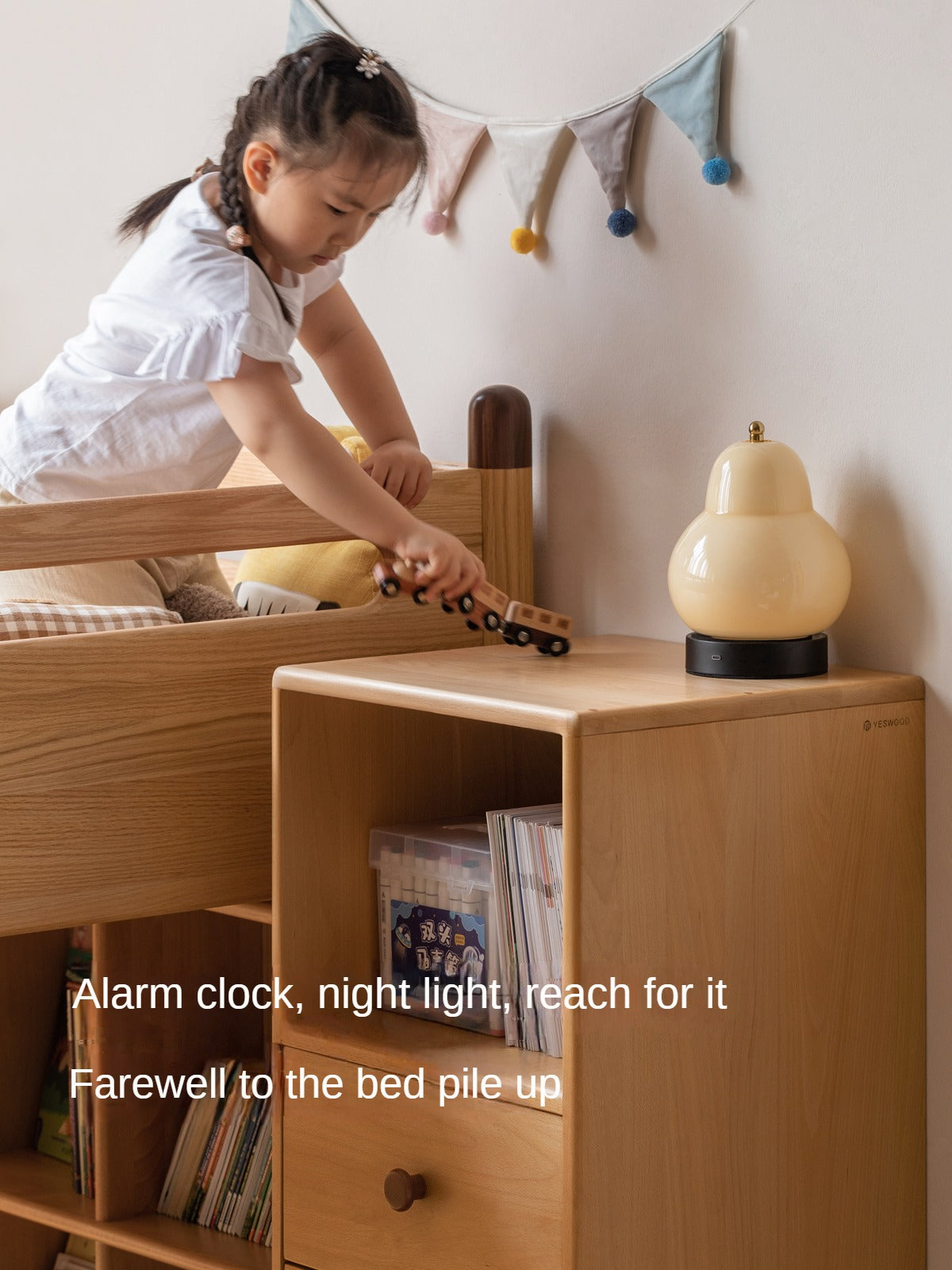 Beech Solid Wood Children's Cabinet Storage-