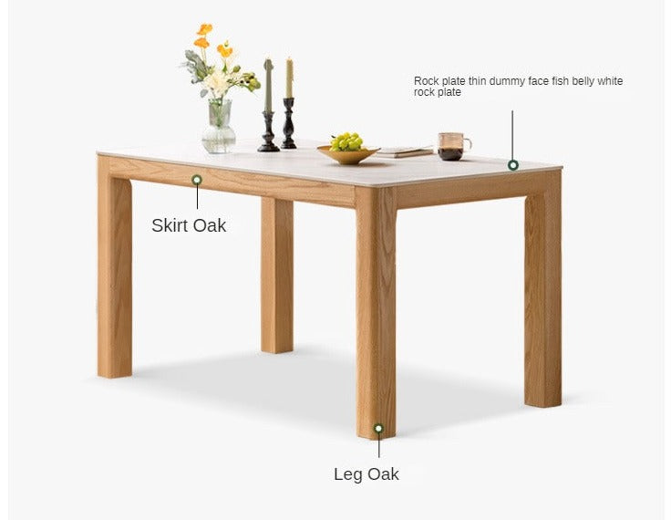 Oak Solid Wood Simple Shape Dining Table