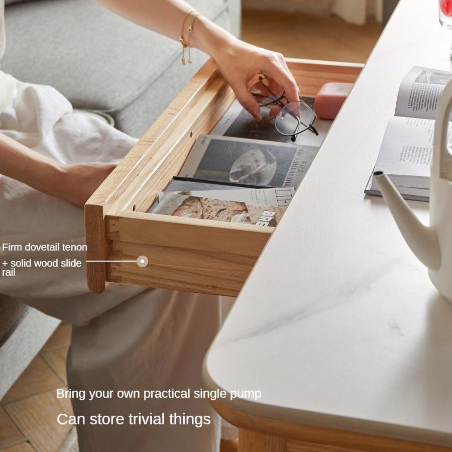 Oak Solid Wood Rock Plates Coffee Table