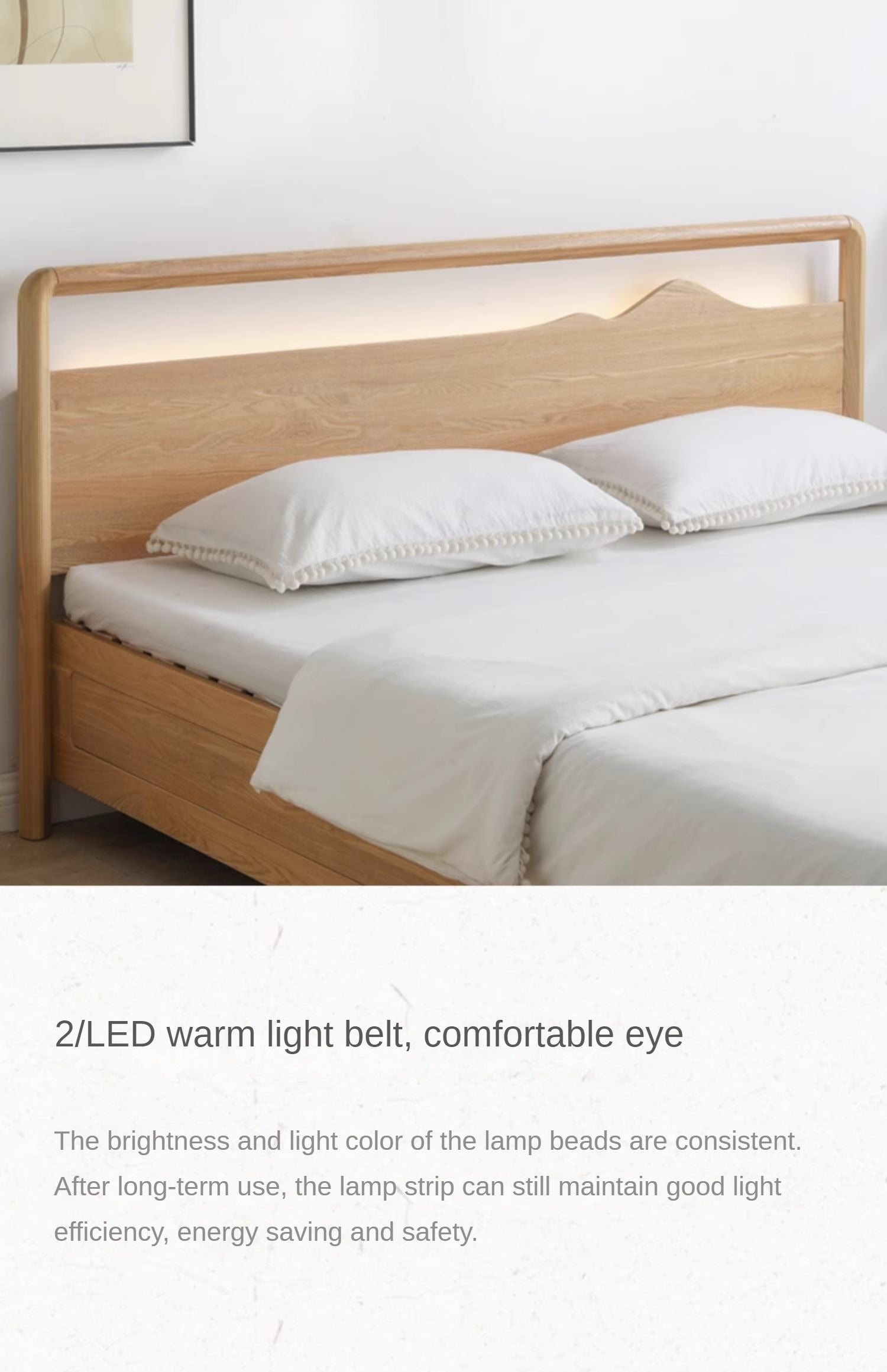 Ash Solid Wood Box Bed Modern Simple