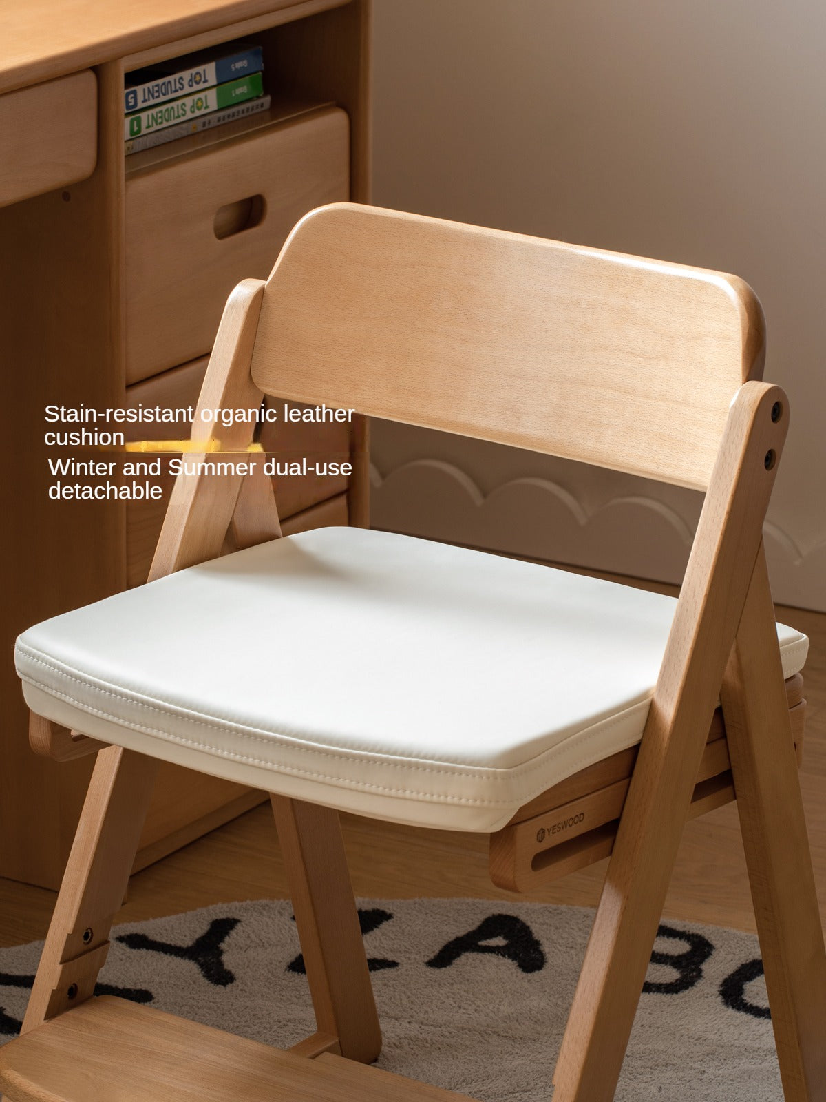 Beech Solid Wood Kid's Adjustable Elevating Chair.
