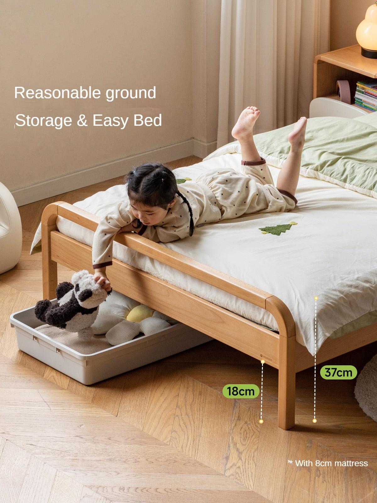 Beech solid wood kids bed