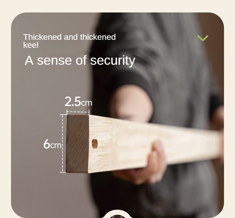 Rubber Wood Solid Wood Soft Bed Cream Style