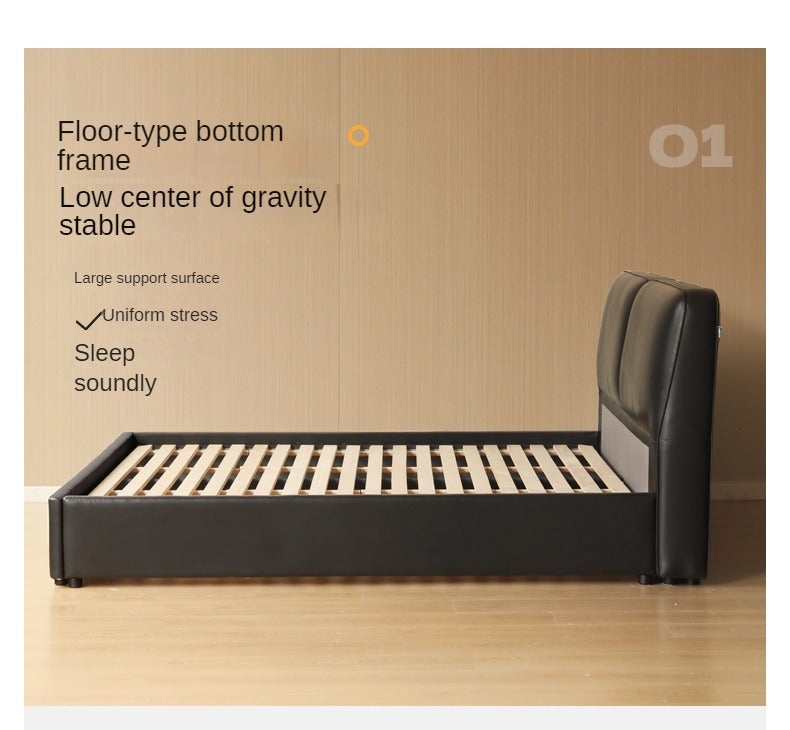 First Layer Of Yellow Cowhide Black Bed