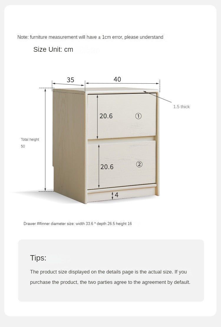 Solid Rubberwood Nightstand.