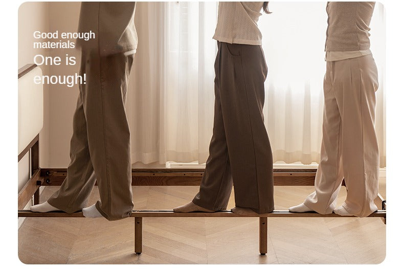 Rubber wood, Oak Solid Wood Bed Technology Fabric