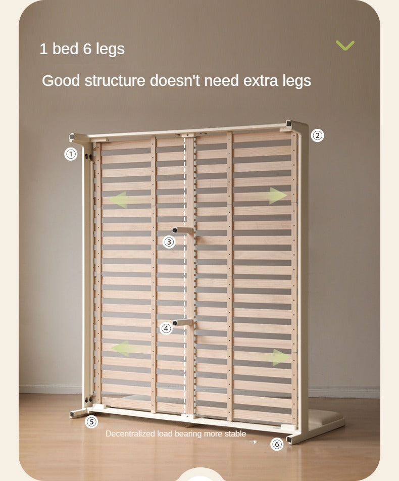 Rubber Wood Solid Wood Soft Bed Cream Style