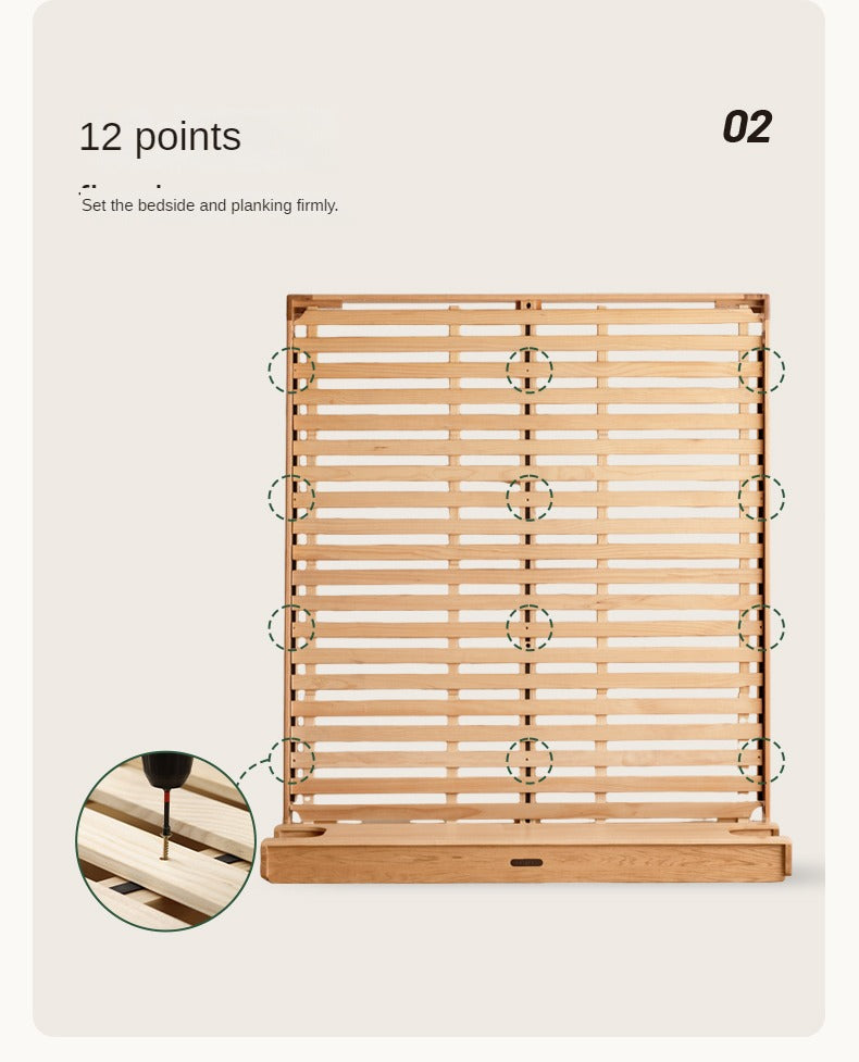 Oak Solid Wood Luminous Bed