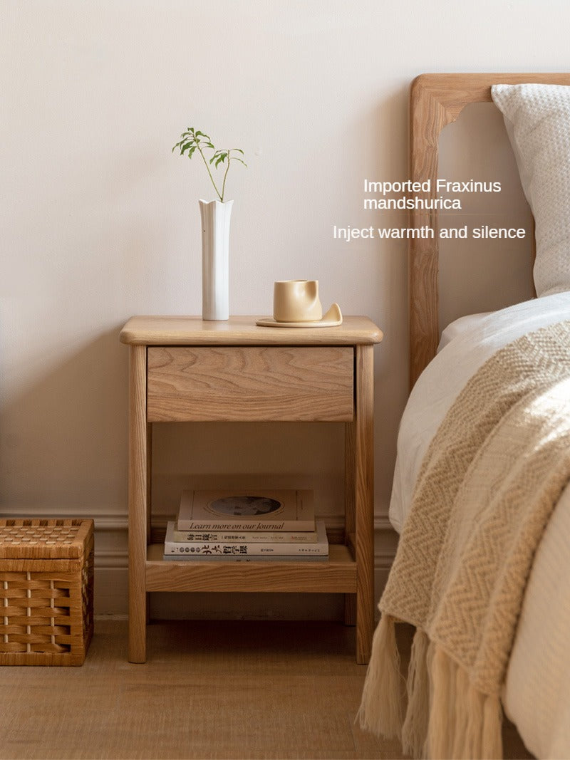 Ash Solid Wood Narrow Edge Nightstand