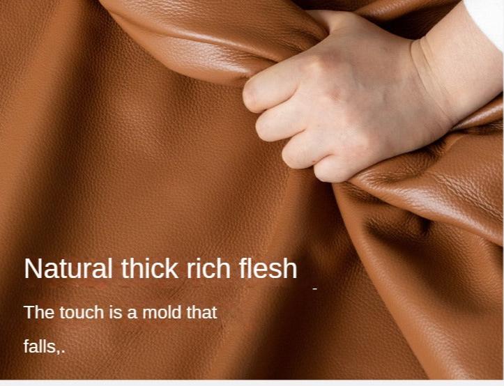 Leather Italian Minimalist Top Layer Cowhide Sofa.