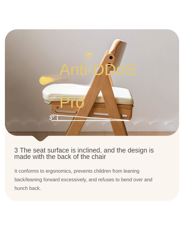 Beech Solid Wood Kid's Adjustable Elevating Chair.
