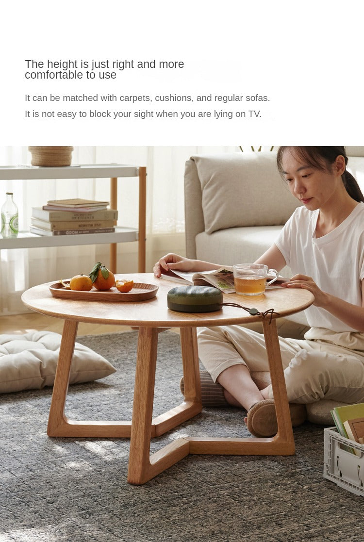 Oak, Beech Solid Wood Round Coffee Table