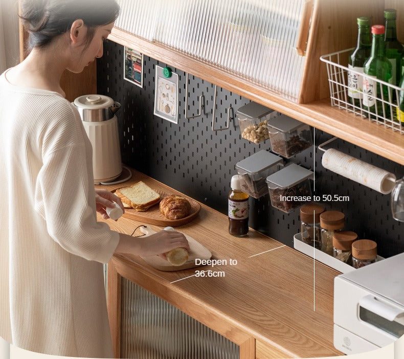 Solid Rubberwood, Oak, Beech Solid Wood Buffet Cabinet, Sideboard