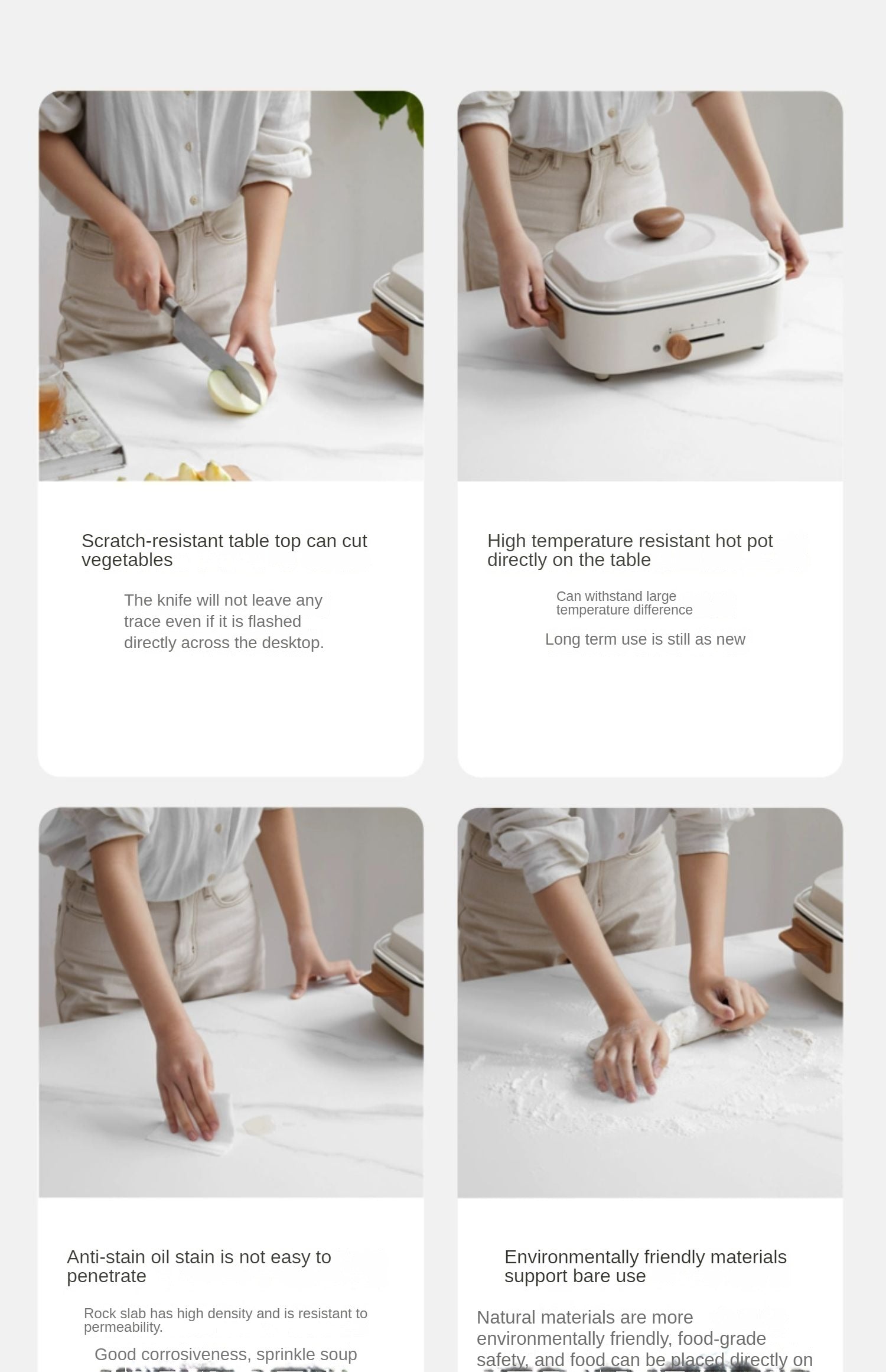 Oak Solid Wood Rock Plates Coffee Table