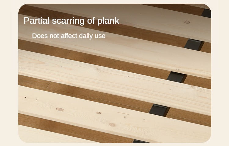 Poplar solid wood platform bed, headboard-free bed