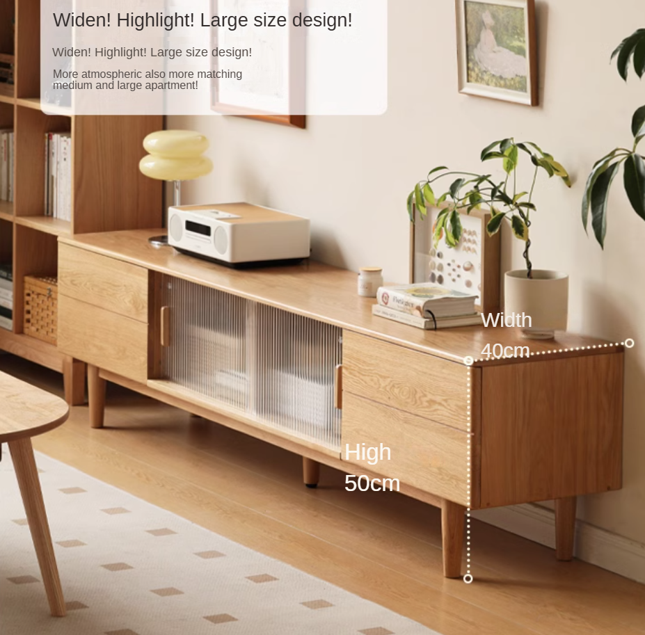 Ash, Oak Solid Wood TV Cabinet Modern.