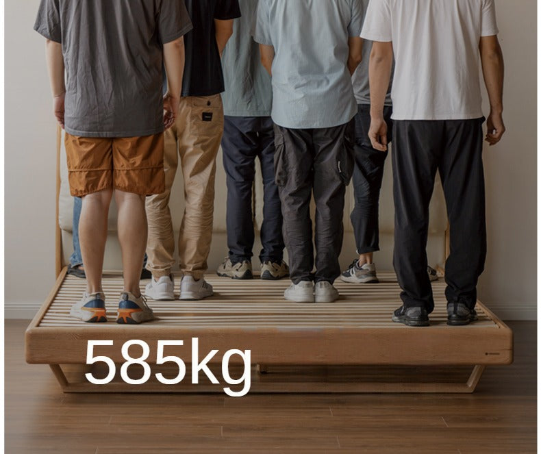 Oak, Ash Solid Wood Genuine Leather, ecological leather Suspended Bed Italian Light Luxury